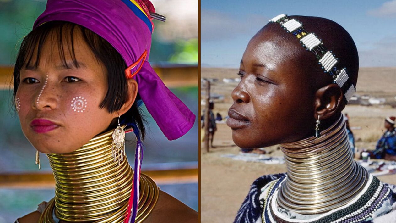 Neck Stretching in African Tribe Women
